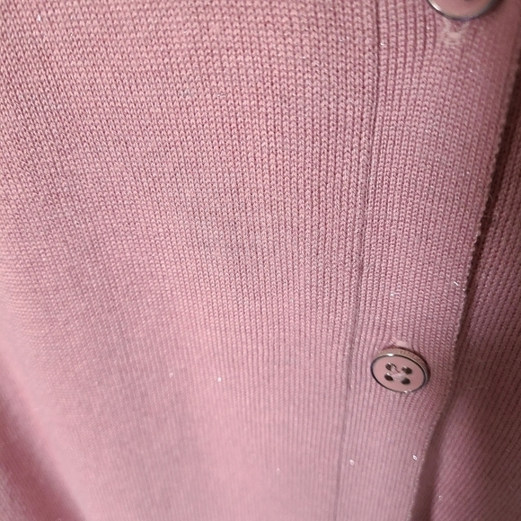 NICOLE MILLER Pink Long Sleeve Button Down Cardigan Sweater Size Medium - Picture 5 of 7